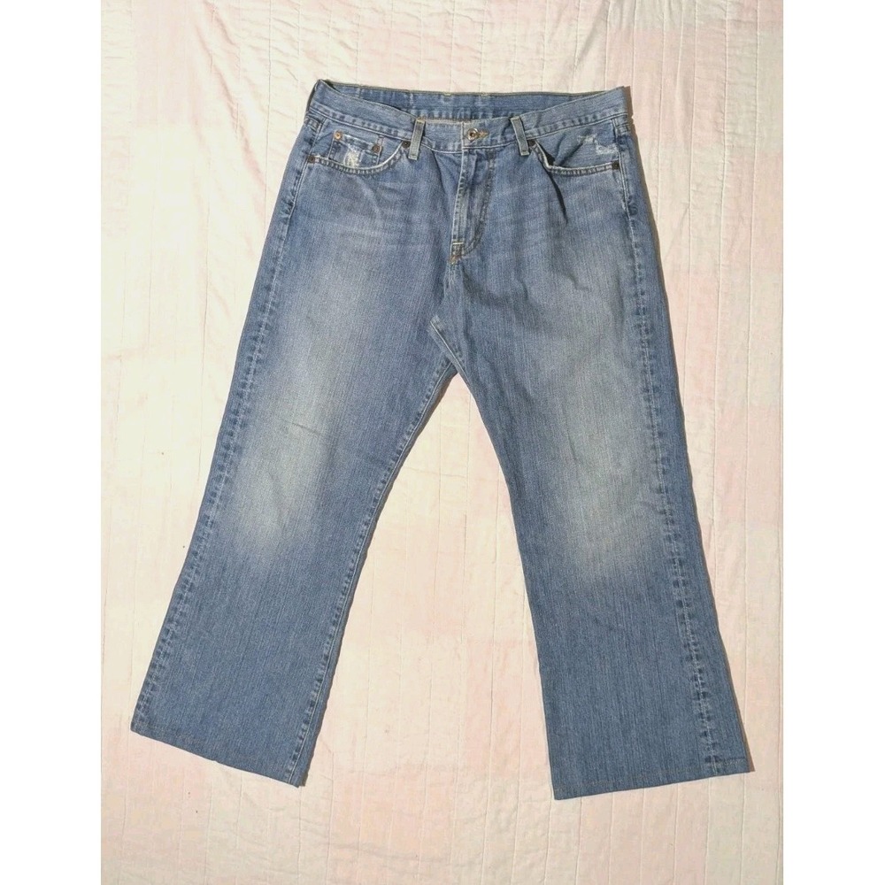 Vtg Lucky Brand Fender Jeans USA Made Men 34x29 Relaxed Bootcut Distressed Baggy - Picture 2 of 16